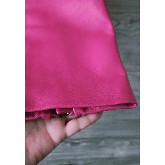 Mason & Cooper Women's Moto Leather Jacket Pink Size 4XL - Picture 7 of 12